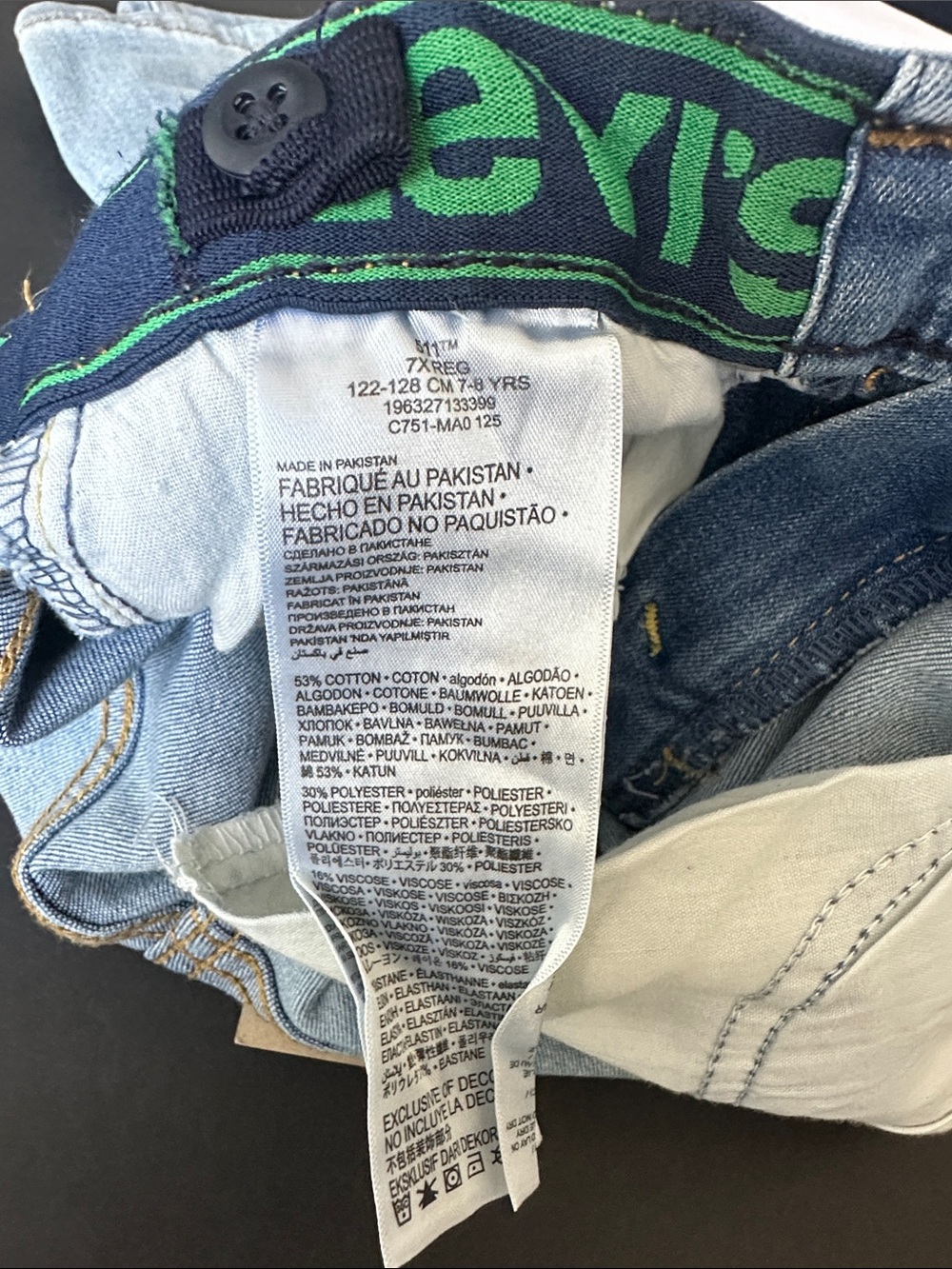 Levi's Light Wash Kids 511 Slim Jeans SOFT STRETCH ECO PERFORMANCE - Picture 11 of 11